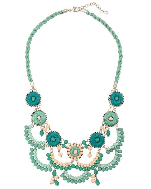 Dreyden Green Beaded Collar Necklace | Oliver Bonas