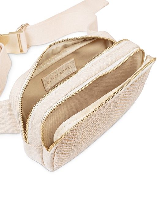 Textured Woven White Belt Bag | Oliver Bonas