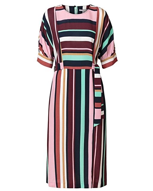 Cutabout Multicoloured Stripes Midi Dress