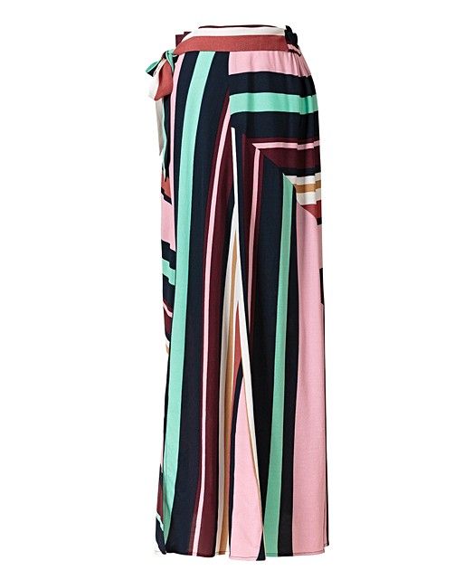 Cutabout Multicoloured Stripes Midi Skirt | Oliver Bonas