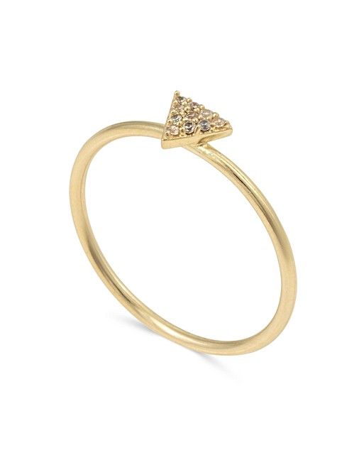 Tamia Mini Triangle Gold Plated Ring | Oliver Bonas
