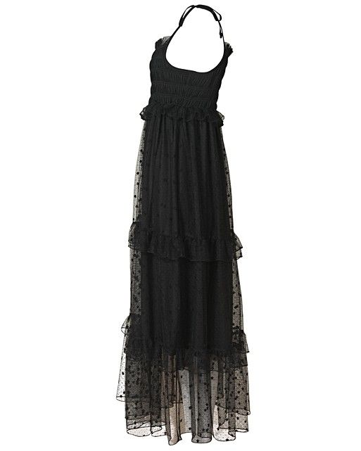 Amazing Frou Black Tiered Midi Dress | Oliver Bonas