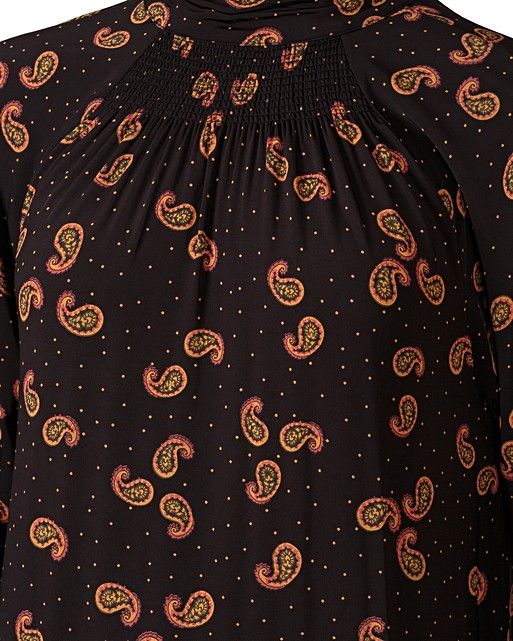 Paisley Print Black Midi Dress | Oliver Bonas