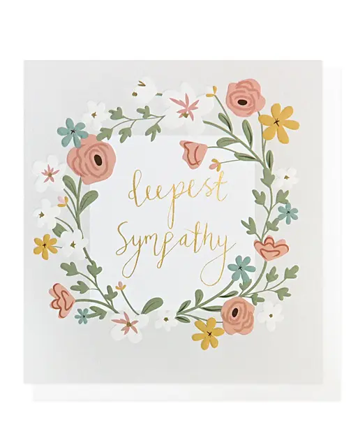 Deepest Sympathy Flowers Sympathy Card Oliver Bonas