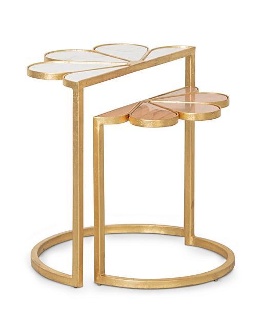 Fiore Luxe Marble Side Nest of Tables Set of Two Oliver Bonas