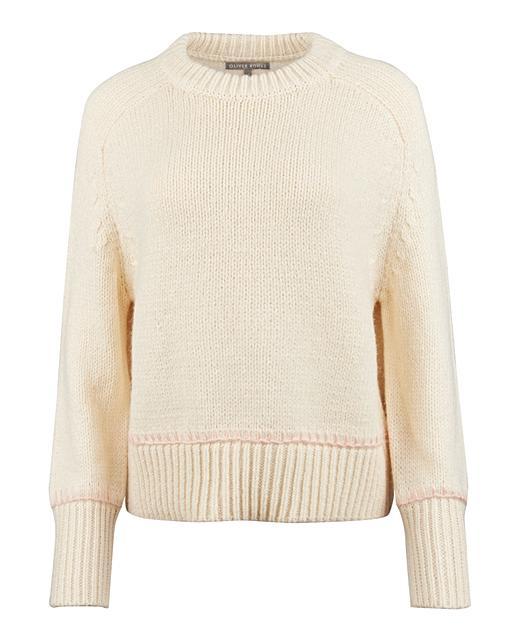 Ivory Blanket Stitch Knitted Jumper Oliver Bonas