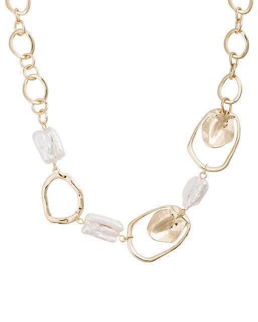 Newbury Faux Pearl & Loop Chain Collar Necklace | Oliver Bonas (513 x 641 Pixel)