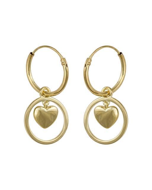 Heart Charm Hoop Earrings Oliver Bonas