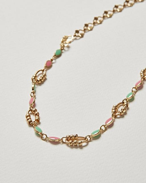 Florian Oval Bead & Loop Chain Necklace Oliver Bonas