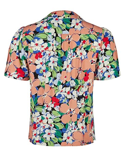 Patched Floral Print Short Sleeved Shirt | Oliver Bonas