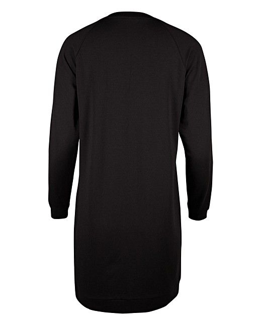 Stripe Trim Black Sweatshirt Jumper Dress | Oliver Bonas