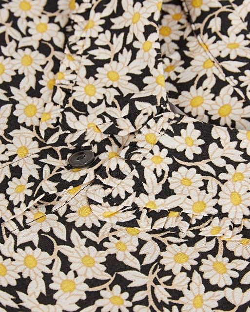 Daisy Floral Print Black Shirt | Oliver Bonas