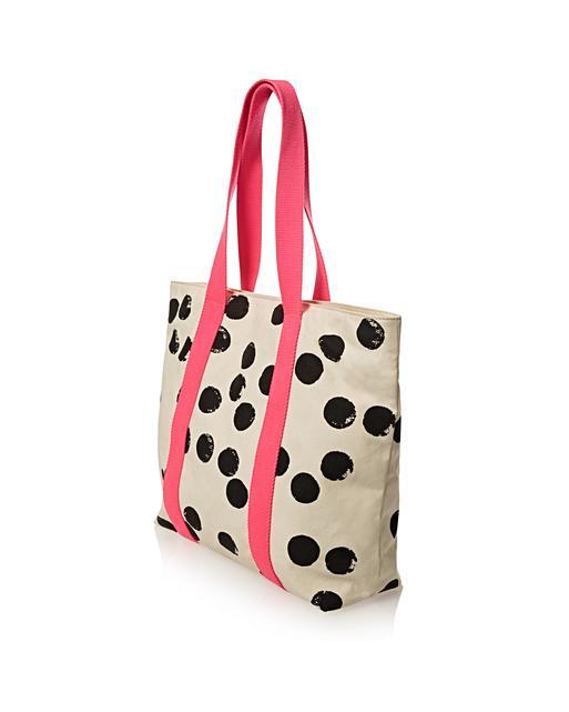 Spotty Tote With Neon Straps Oliver Bonas
