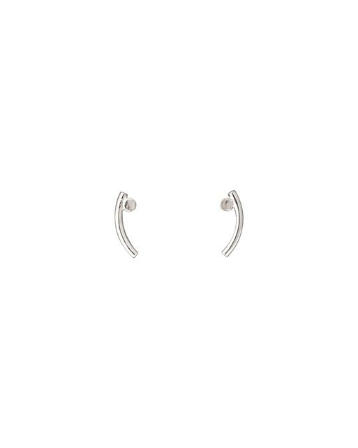 Dot & Curve Silver Stud Earrings | Oliver Bonas