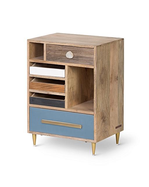 Millie Unstained Mango Wood Bedside Table Oliver Bonas