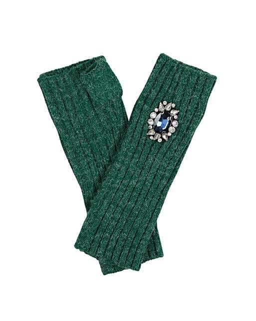 Embellished Green Arm Warmers Oliver Bonas