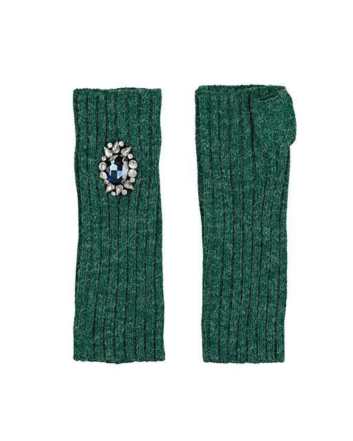 Embellished Green Arm Warmers Oliver Bonas