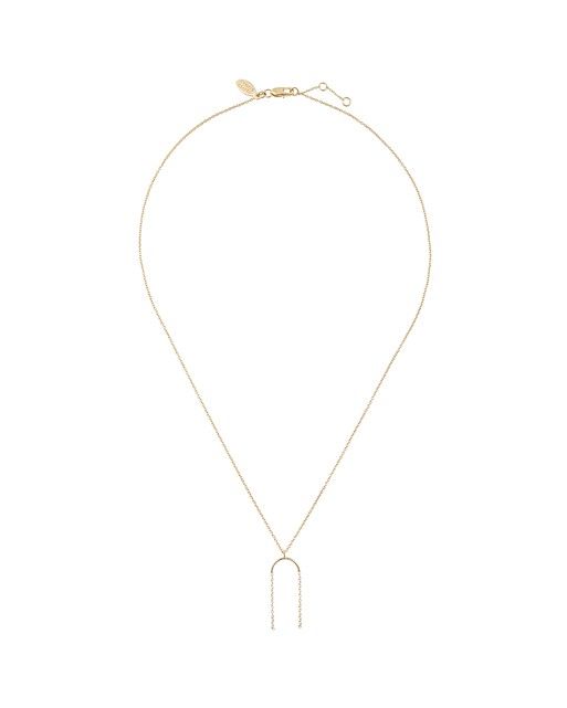 Vivian Curve & Chain Drop Gold Plated Necklace | Oliver Bonas