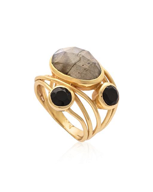 Alia Stone Multi Strand Ring Oliver Bonas