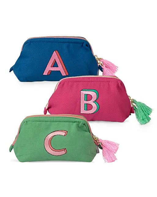 Alphabet Embroidered Makeup Bag Oliver Bonas