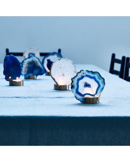 White Agate Tea Light Holder Oliver Bonas