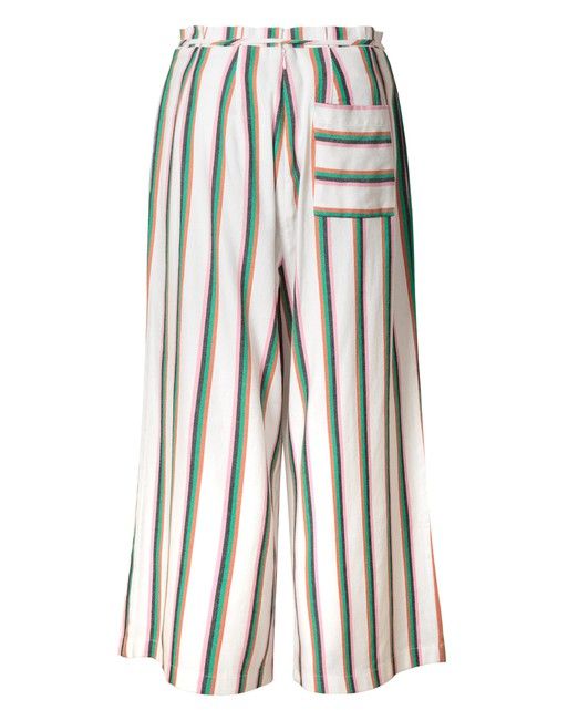 Striped White Tie Front Culottes | Oliver Bonas