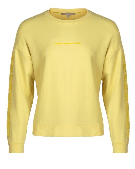 Flocked Yellow Jersey Sweatshirt Jumper | Oliver Bonas