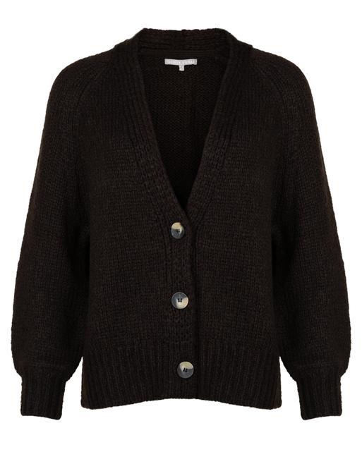 Chunky Boyfriend Black Knitted Cardigan Oliver Bonas