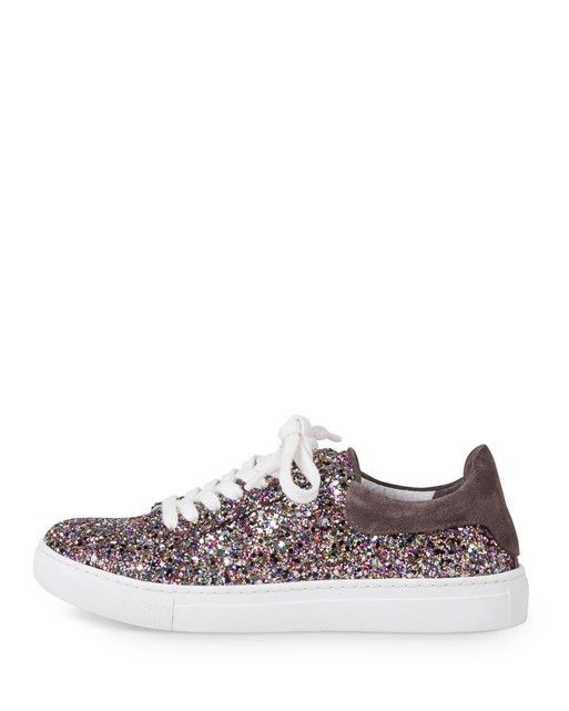All Over Glitter Lace Up Trainers | Oliver Bonas