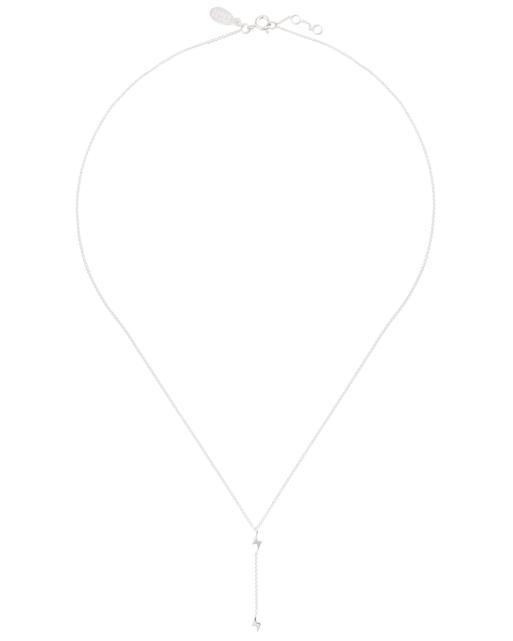 Lightning Bolt & Chain Silver Pendant Necklace Oliver Bonas