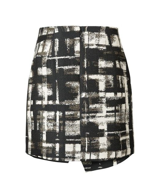 Pause Check Metallic Wrap Mini Skirt | Oliver Bonas