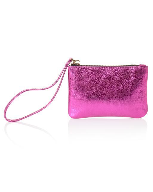 Metallic Leather Mini Zip Purse Oliver Bonas