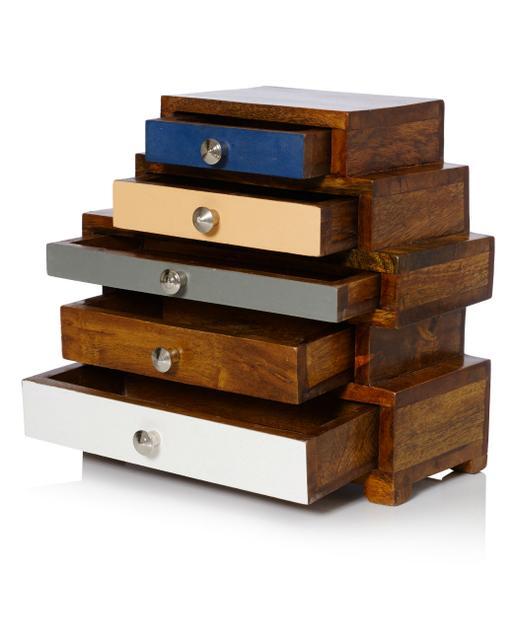Maggie Five Drawer Wooden Jewellery Box  Oliver Bonas
