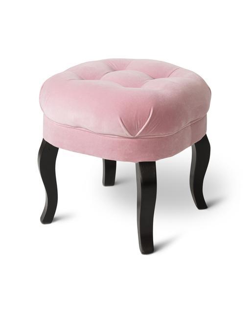 Velvet Button Stool Oliver Bonas