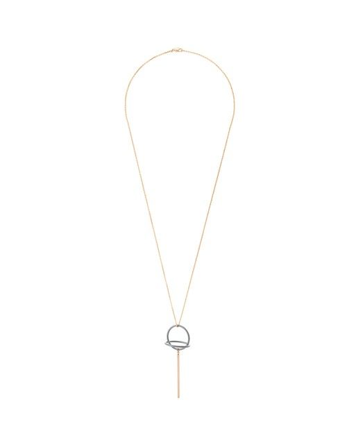 Thalia Orbital Rose Gold Pendant Necklace | Oliver Bonas