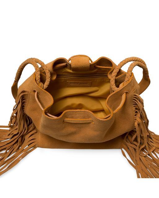 Thea Tassel Suede Leather Bucket Bag Oliver Bonas