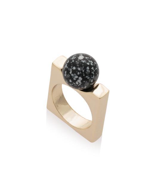 Square Frame Semi Precious Ball Ring Oliver Bonas
