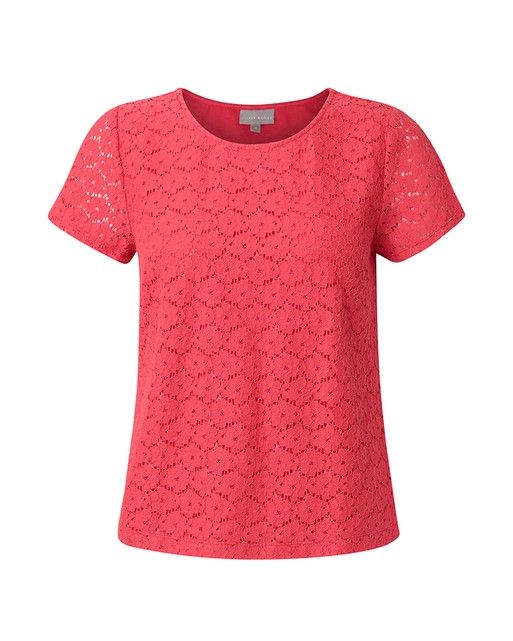 Watermelon Pink Lace Top | Oliver Bonas
