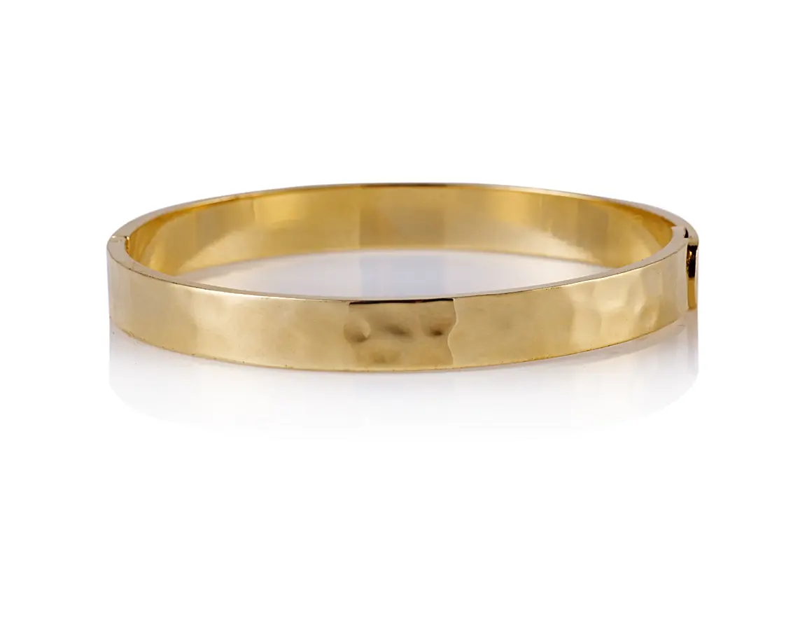 Gold Cove Hammered Hinge Bangle Oliver Bonas