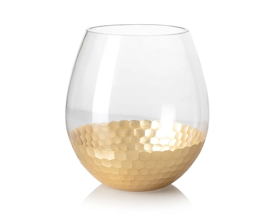 Large Gold Round Vase Oliver Bonas