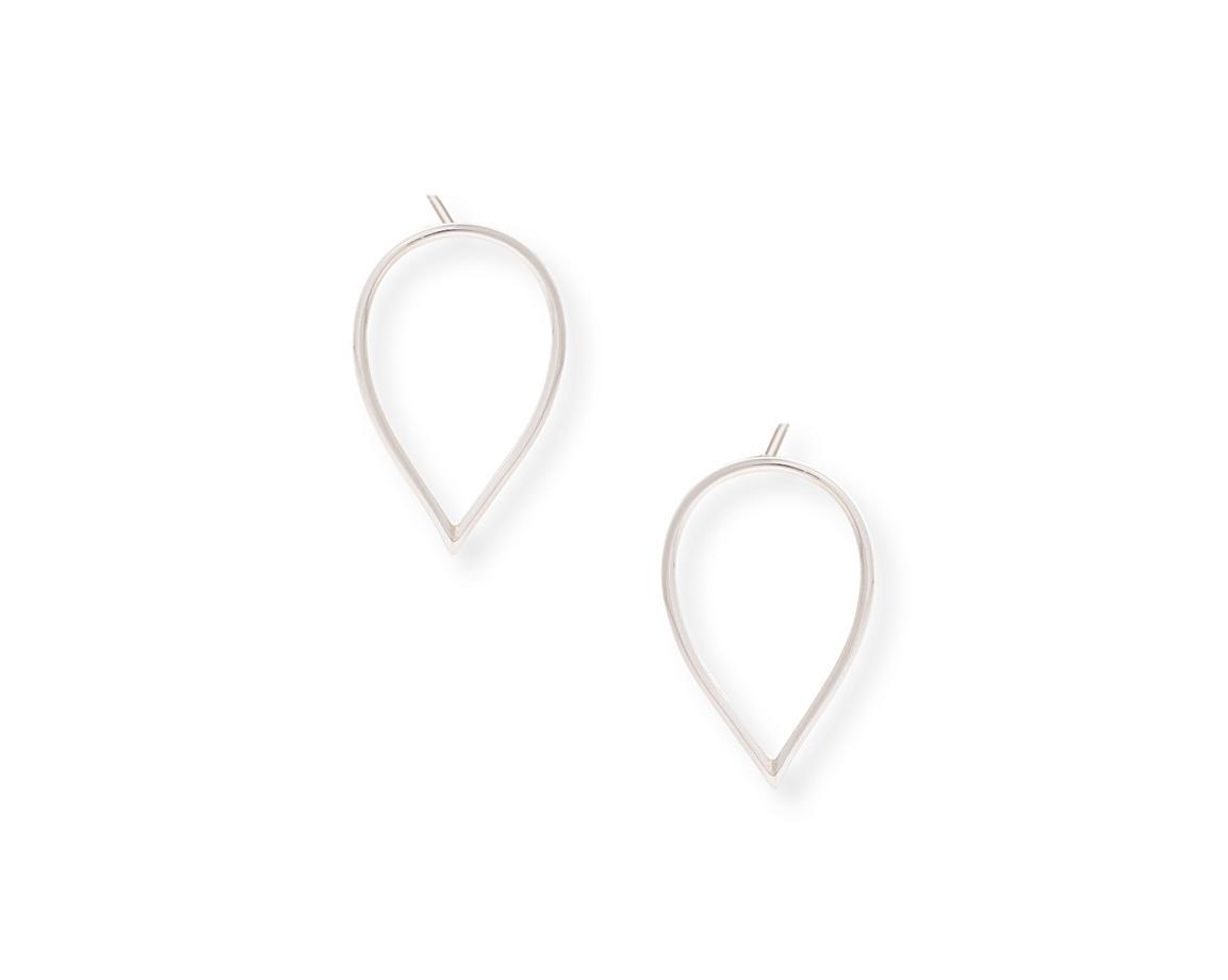 Silver Pointed Oval Oversized Stud Earrings Oliver Bonas