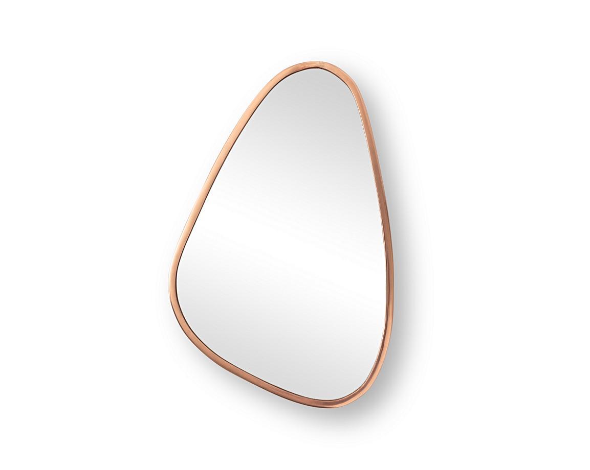 Small Rose Gold Pebble Wall Mirror Oliver Bonas