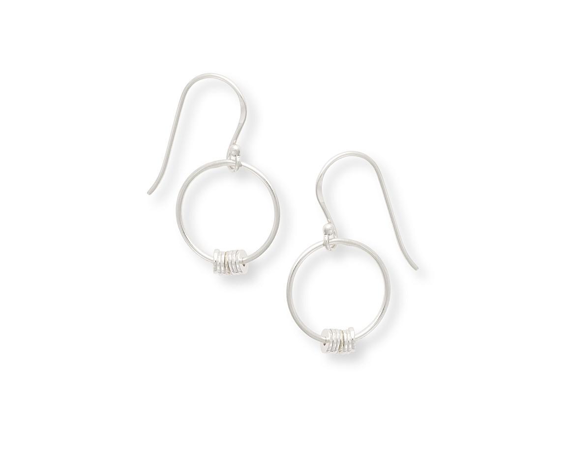Silver Fine Ring & Bead Drop Earrings Oliver Bonas