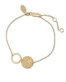 Oliver bonas gold anatola textured disc & ring drop earrings Clearance