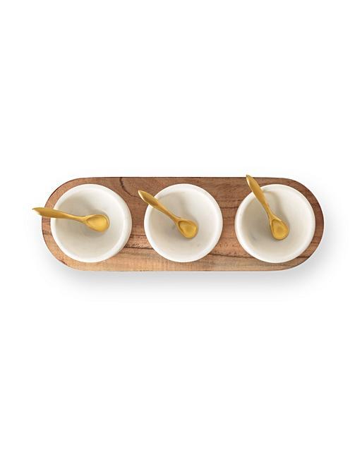 Marble Pinch Pot & Tray Set Oliver Bonas