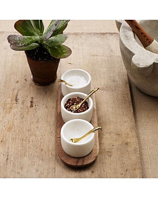 Marble Pinch Pot & Tray Set Oliver Bonas