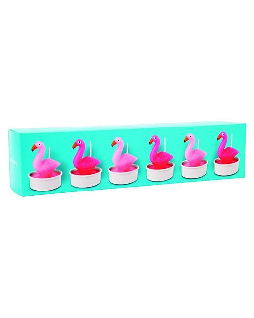 Set of Six Flamingo Candles Oliver Bonas