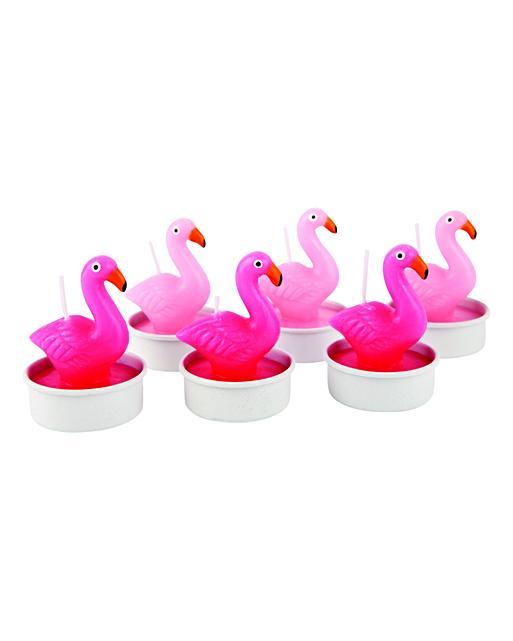 Set of Six Flamingo Candles Oliver Bonas