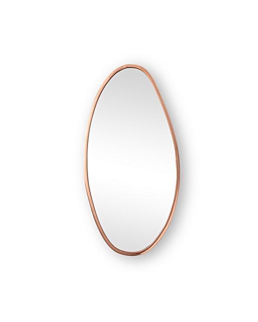 Small Rose Gold Pebble Wall Mirror Oliver Bonas