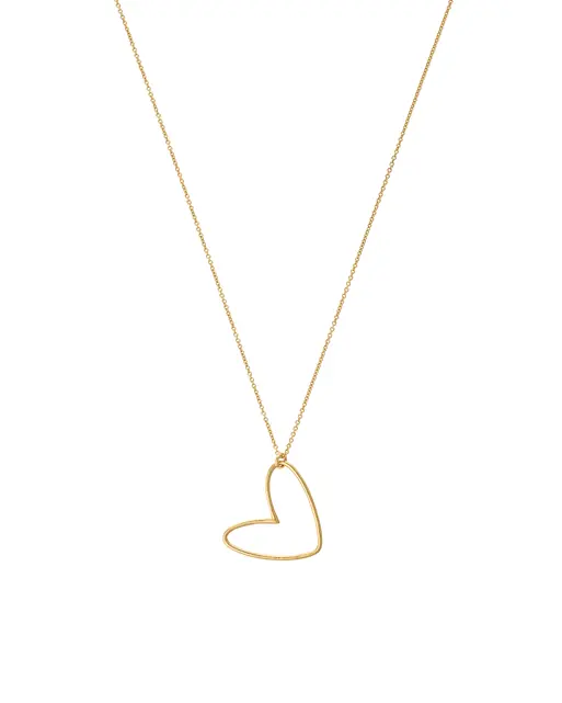 Heart Gold Plated Charm Necklace Oliver Bonas